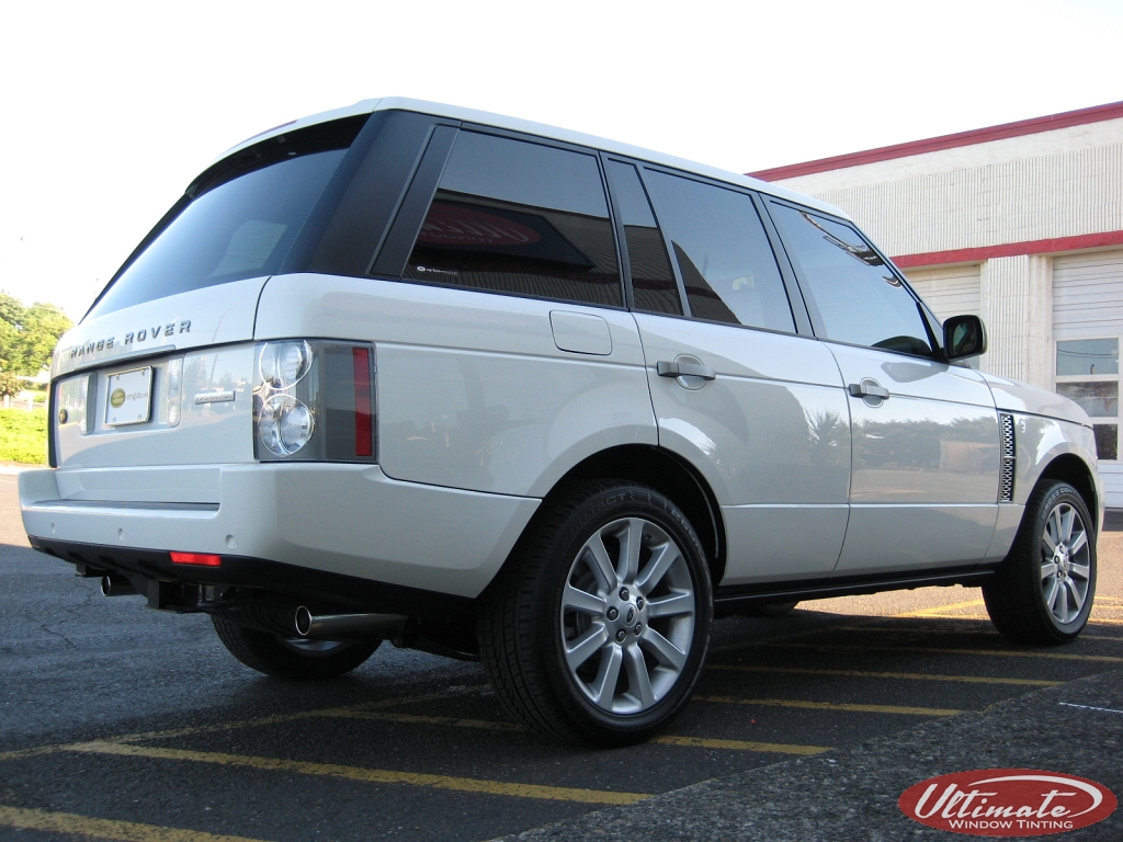 white range rover with clear bra