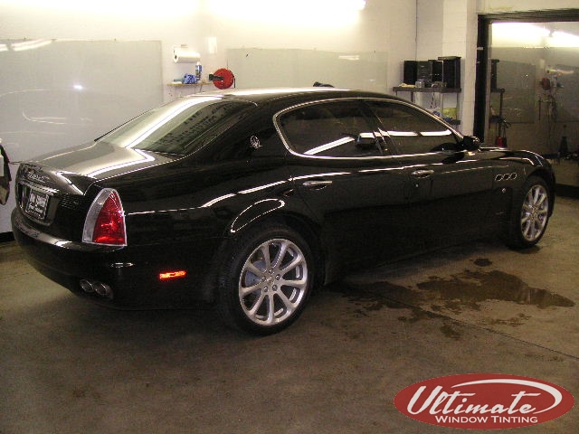 black maserati with window tint