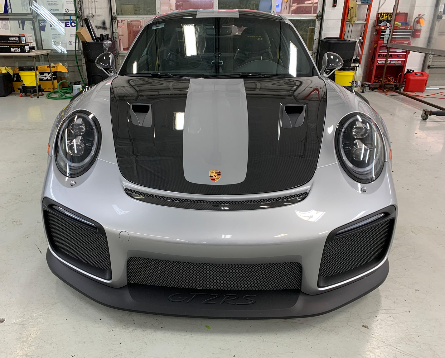 two tone porsche with clear bra